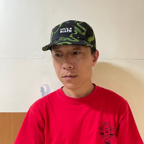 【 LIFE’S A BEACH 】“SNAKE” JET CAP ( BLACK × GREEN )