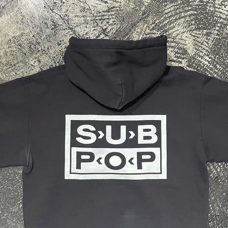 【 SUB POP RECORDS 】“LOSER” HOODED SWEAT SHIRT ( USED BLACK )