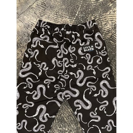 【 LIFE’S A BEACH 】“SNAKE” PANTS ( BLACK × WHITE )