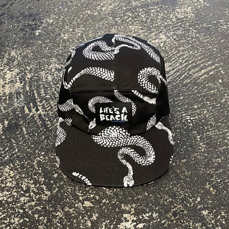 【 LIFE’S A BEACH 】“SNAKE” JET CAP ( BLACK × WHITE )