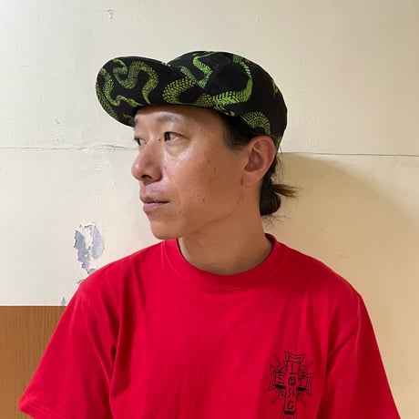 【 LIFE’S A BEACH 】“SNAKE” JET CAP ( BLACK × GREEN )