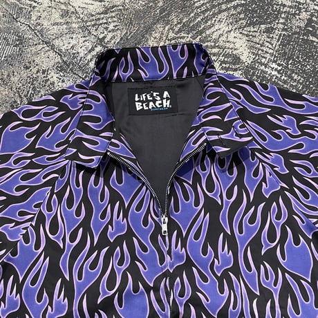 【 LIFE’S A BEACH 】“FLAME” SWING TOP ( BLACK × PURPLE )