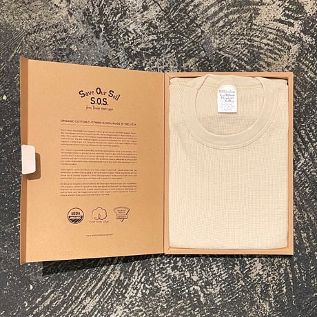 【 S.O.S. from Texas 】THERMAL L/S CREW TEE ( NATURAL )