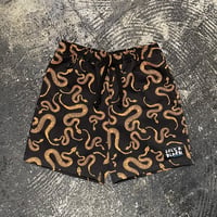 【 LIFE’S A BEACH 】“SNAKE” SHORTS ( BLACK × ORANGE )