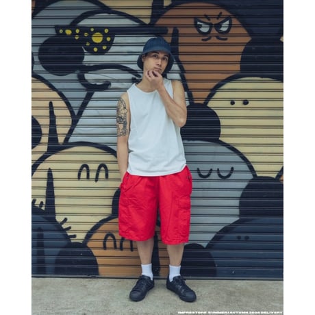 【 IMPRESTORE 】Randy - Ripstop Easy Trousers Shorts ( RED )