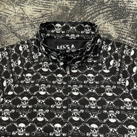 【 LIFE’S A BEACH 】“SKULLS” SWING TOP ( BLACK × WHITE )