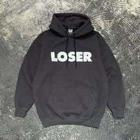 【 SUB POP RECORDS 】“LOSER” HOODED SWEAT SHIRT ( USED BLACK )
