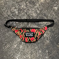 【 LIFE’S A BEACH 】“FLAME” SMALL WAIST POUCH ( BLACK × ORANGE )
