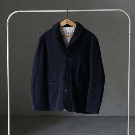 (ORDER) Shawl collar jacket navy corduroy