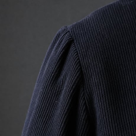 (ORDER) Shawl collar jacket navy corduroy
