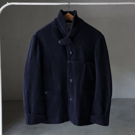 (ORDER) Shawl collar jacket navy corduroy