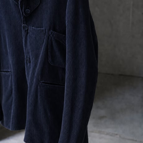 (ORDER) Shawl collar jacket navy corduroy