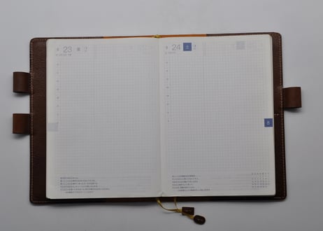 ★送料込み★本革手帳（ノート）カバー★Ａ５サイズ（ほぼ日手帳カズン、NOLTY A5 ウィークリーなど）★ヌメ革（シボソフト）ブラウン★