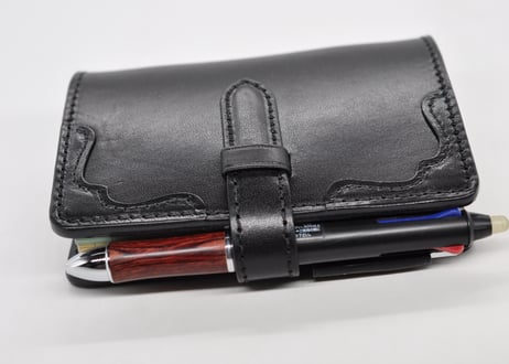 ★送料込み★システム手帳★ミニ６サイズ★リング20ｍｍ★栃木レザー　オイルサドル（ブラック）特A★