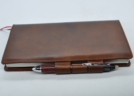 ★送料込み★ジブン手帳用本革カバー★A5スリムサイズ★牛ヌメ革（シボソフト）アンティークブラウン★
