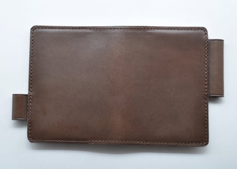 ★送料込み★手帳（ノート）カバー★A7サイズ★栃木レザー　ピット本ヌメ（チョコ）特A★①