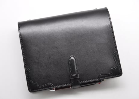 ★送料込み★システム手帳★Ａ５サイズ★リング内径２５ｍｍ★栃木レザー　オイルサドル（ブラック）★