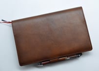 ★送料込み★ジブン手帳用本革カバー★A5スリムサイズ★牛ヌメ革（シボソフト）アンティークブラウン★