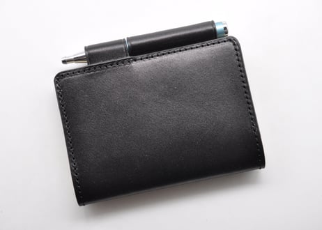 ★送料込み★本革手帳（ノート）カバー★A7サイズ★栃木レザー　ピット本ヌメ（ブラック）★