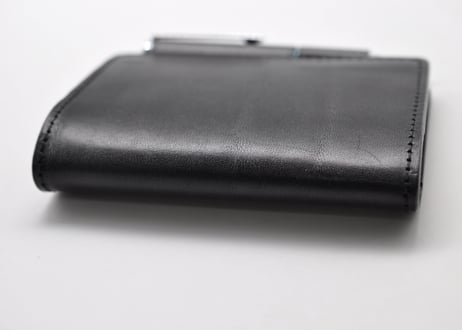 ★送料込み★本革手帳（ノート）カバー★A7サイズ★栃木レザー　ピット本ヌメ（ブラック）★