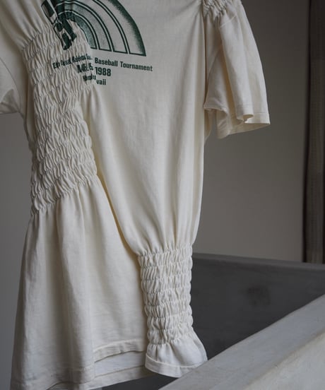 revive shirring Tee -cream-
