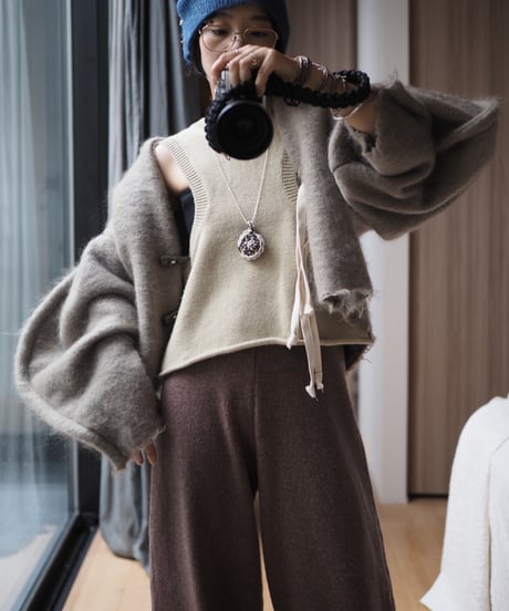 mohair arch arm jacket -SAGE-