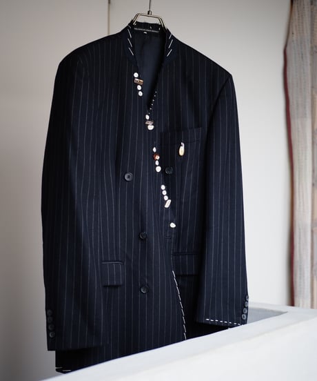 many many buttons revive JK -05- navy stripe