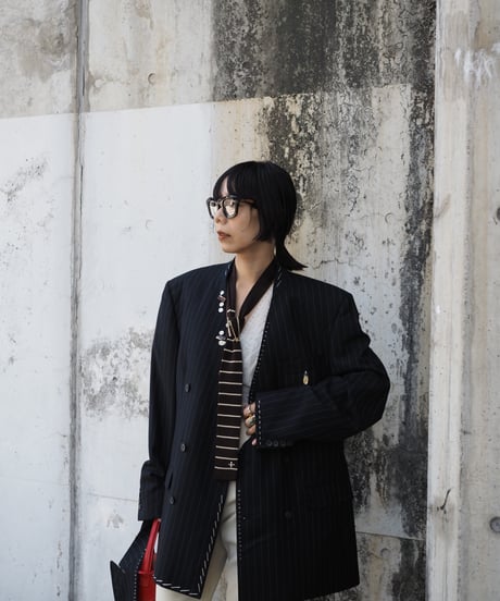 many many buttons revive JK -05- navy stripe