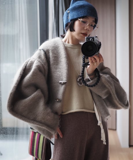mohair arch arm jacket -SAGE-