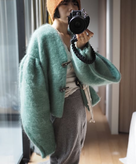 mohair arch arm jacket -MINT-