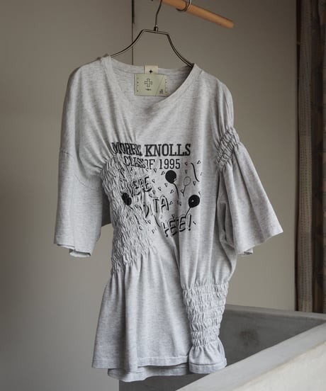 revive shirring Tee  -top gray-