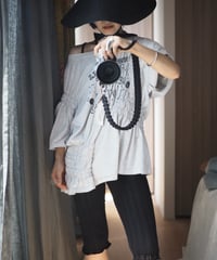 revive shirring Tee  -top gray-