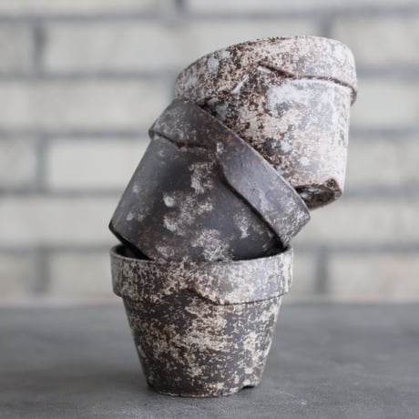 YAMABACHI ver. takero pot / 錆(白灰黒) / 3pieces (3号) no.1024-106