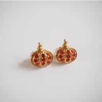 【アメリカ買付】Special price【スペシャルプライス】AVONエイボン パンプキン ラインストーン ピアス / ヴィンテージジュエリー・アクセサリー
