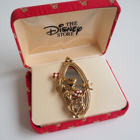 【アメリカ買付】NAPIERネイピア DISNEY ディズニー ミニーちゃん ミラー ブローチ BOX付/ ヴィンテージ・コスチュームジュエリー