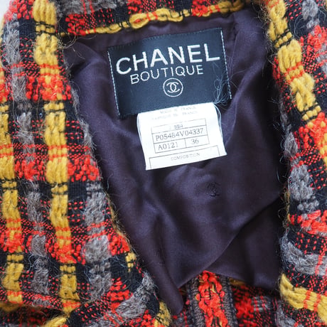 CHANEL シャネル 1995F/W ツィード レッド ジャケット /ヴィンテージ レディース ファッション