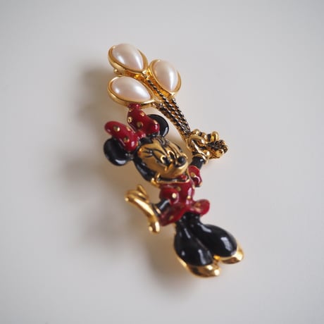 Special price【スペシャルプライス】【アメリカ買付】NAPIERネイピア DISNEY ディズニー ミニーちゃん パールバルーン ブローチ / ヴィンテージ・コスチュームジュエリー