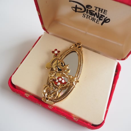 【アメリカ買付】NAPIERネイピア DISNEY ディズニー ミニーちゃん ミラー ブローチ BOX付/ ヴィンテージ・コスチュームジュエリー