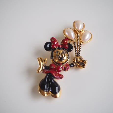 Special price【スペシャルプライス】【アメリカ買付】NAPIERネイピア DISNEY ディズニー ミニーちゃん パールバルーン ブローチ / ヴィンテージ・コスチュームジュエリー
