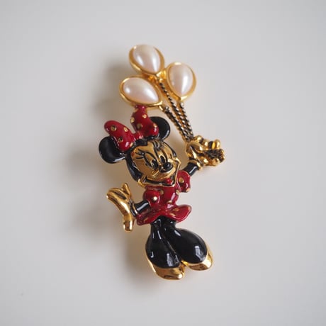 Special price【スペシャルプライス】【アメリカ買付】NAPIERネイピア DISNEY ディズニー ミニーちゃん パールバルーン ブローチ / ヴィンテージ・コスチュームジュエリー