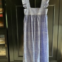 ブロックプリントサマードレスブルーフラワー1点のみ