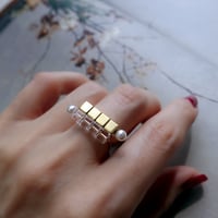 K14gf ’ Line ’ リング/ crystal cube