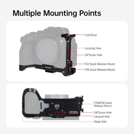 FCC00C2976B Sony A7M5/A7R5/A7M4/A7S3用 Lブラケット ブラック
