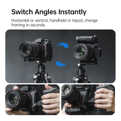 FCC00C2976B Sony A7M5/A7R5/A7M4/A7S3用 Lブラケット ブラック