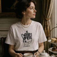 Souvenir T-Shirts "London" Queen Corgi White スーベニアTシャツ  ロンドン クイーンコーギー