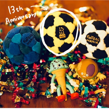 FOOTBAG MANIA 13th Anniversary Footbag | Black & Lime Green