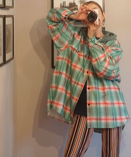 "IMPRESTORE"Flannel Hooded Shirts [Springsteen]