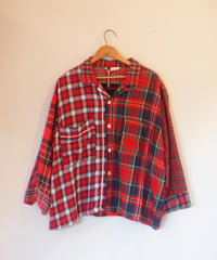 "SUNNY SIDE UP"Remake Open Collar Flannel Shirts