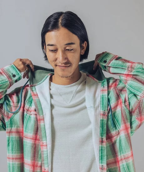"IMPRESTORE"Flannel Hooded Shirts [Springsteen]