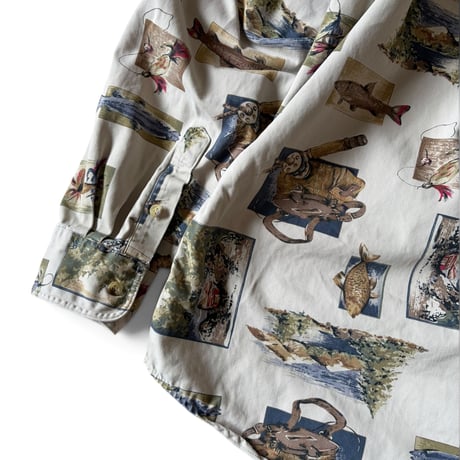 80-90's Woolrich / Allover Printed Shirt / XL / Used
